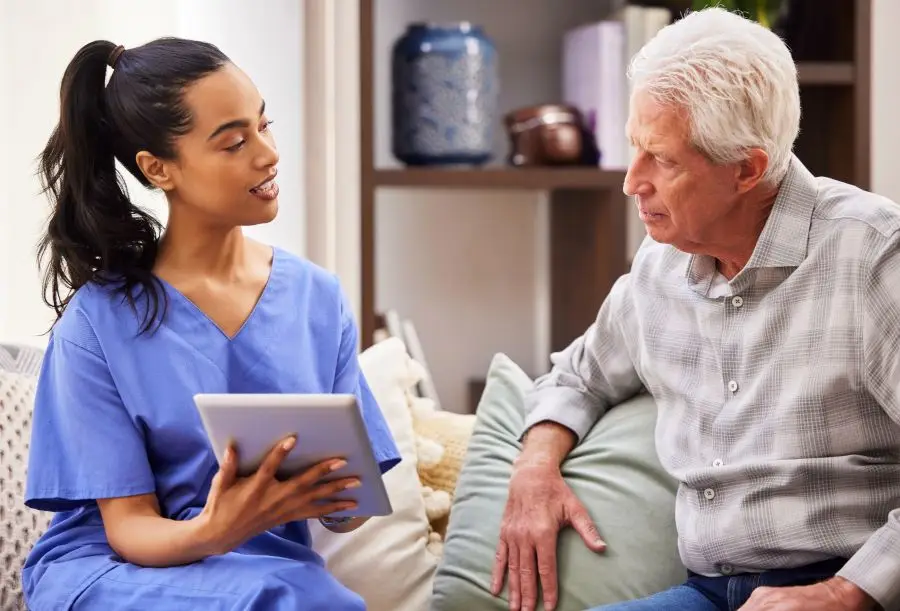 Home health agency leader evaluating HIPAA-compliant lead generation partner options